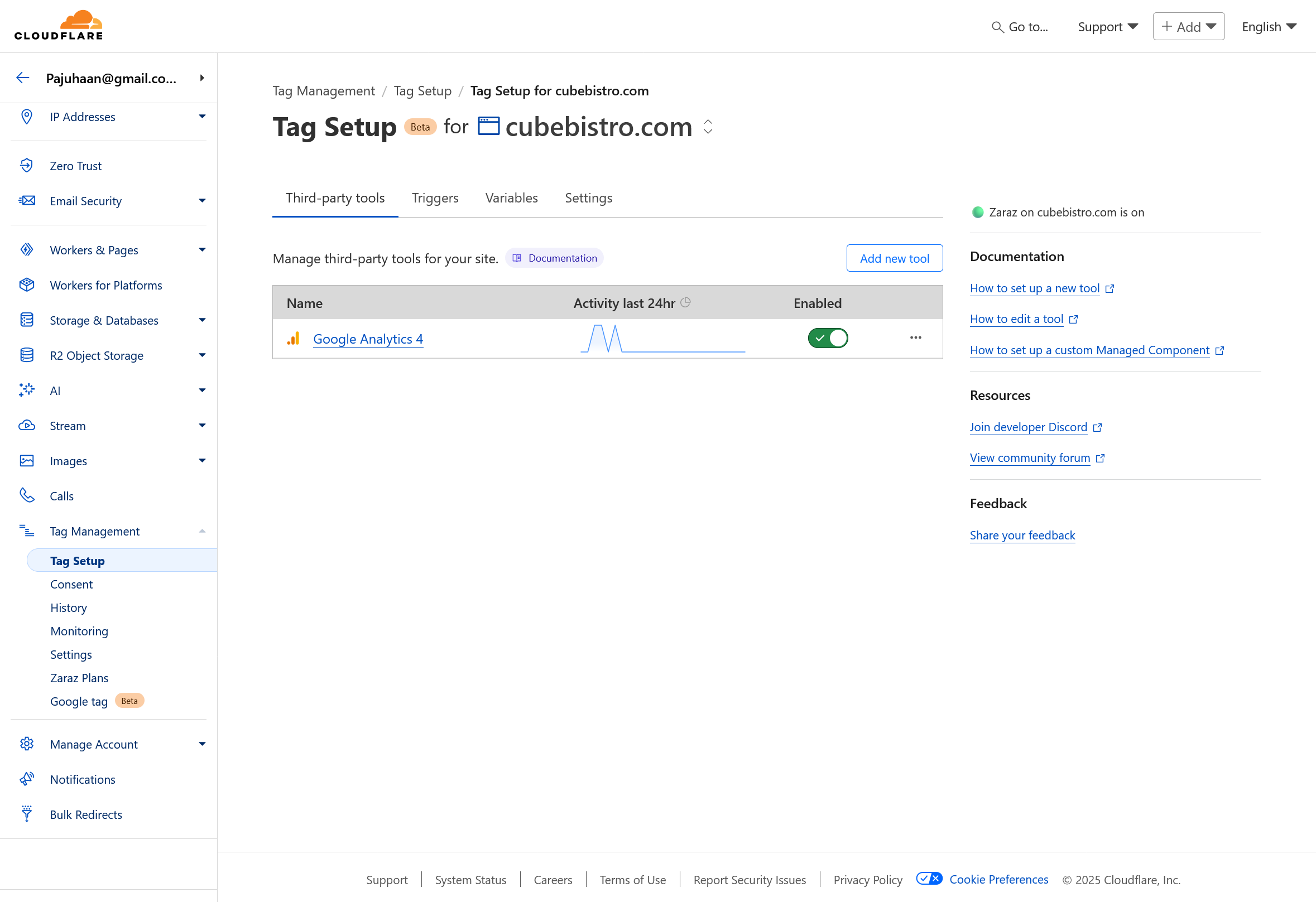 Cloudflare Zaraz - Setup Tag