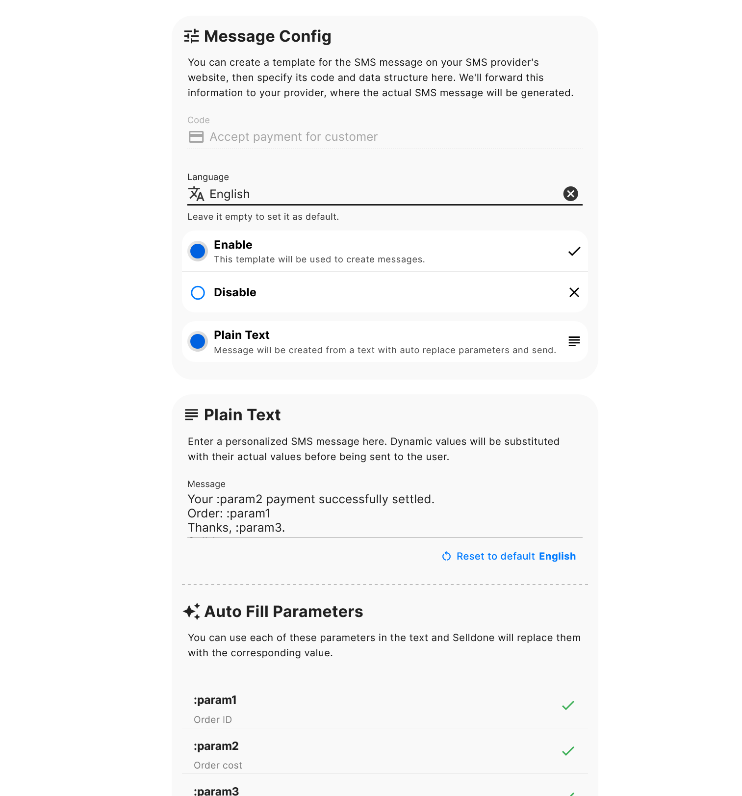 Selldone Dashboard – Add SMS Template