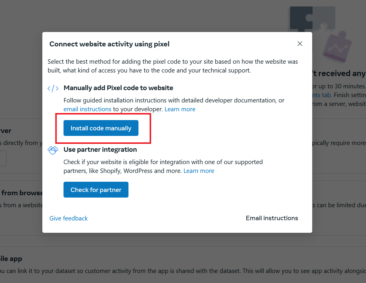 Facebook - Install Pixel Code Manually