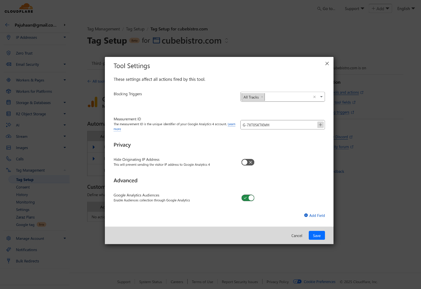 Cloudflare Zaraz - Analytics Setup