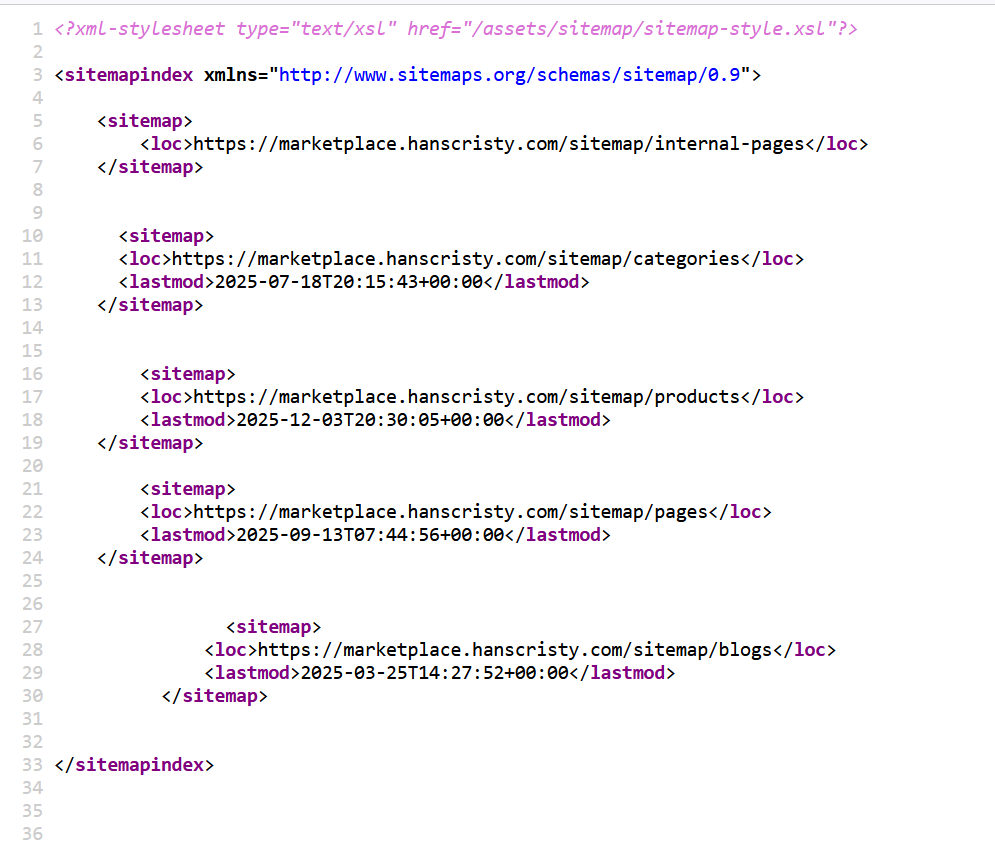 The root sitemap index only contains links to other sitemaps. Each child&hellip;