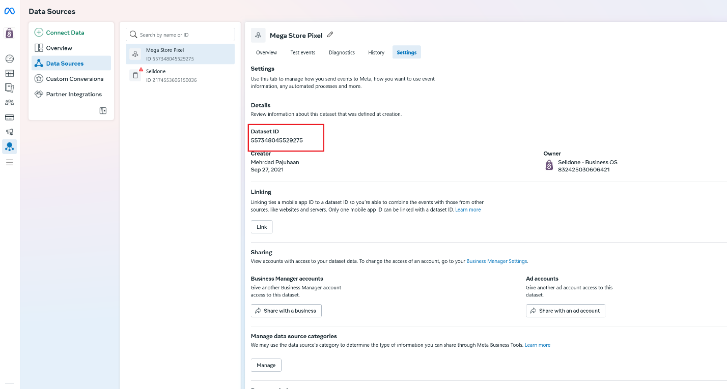 Facebook - Data Sources