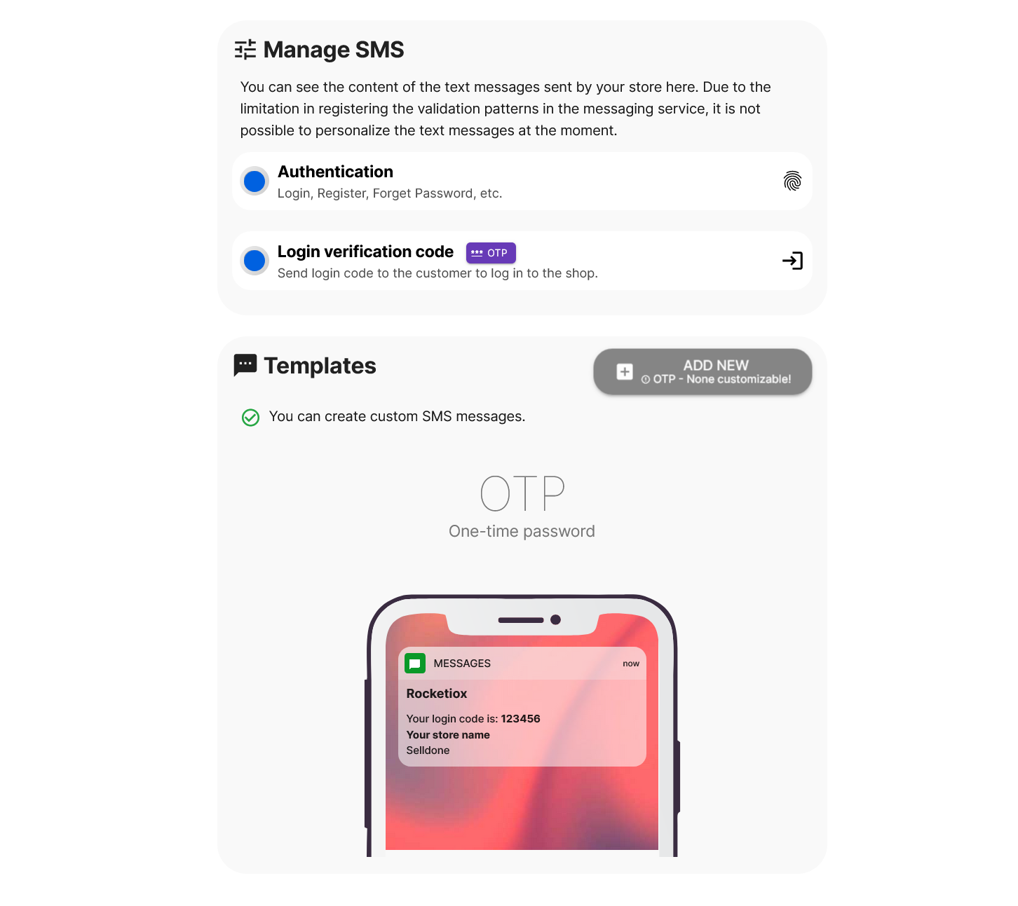 Selldone Dashboard – OTP Login Preview
