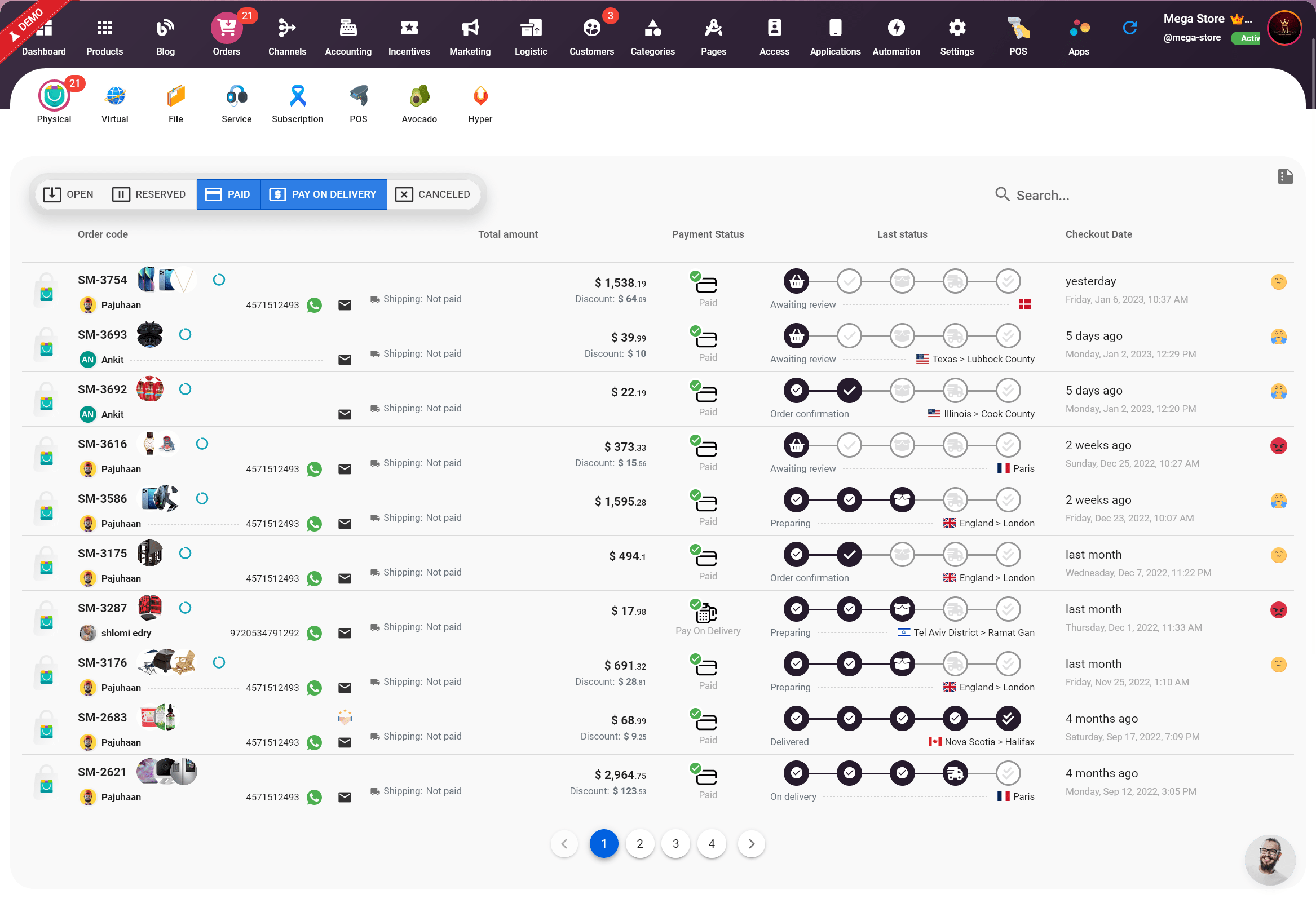 Selldone dashboard