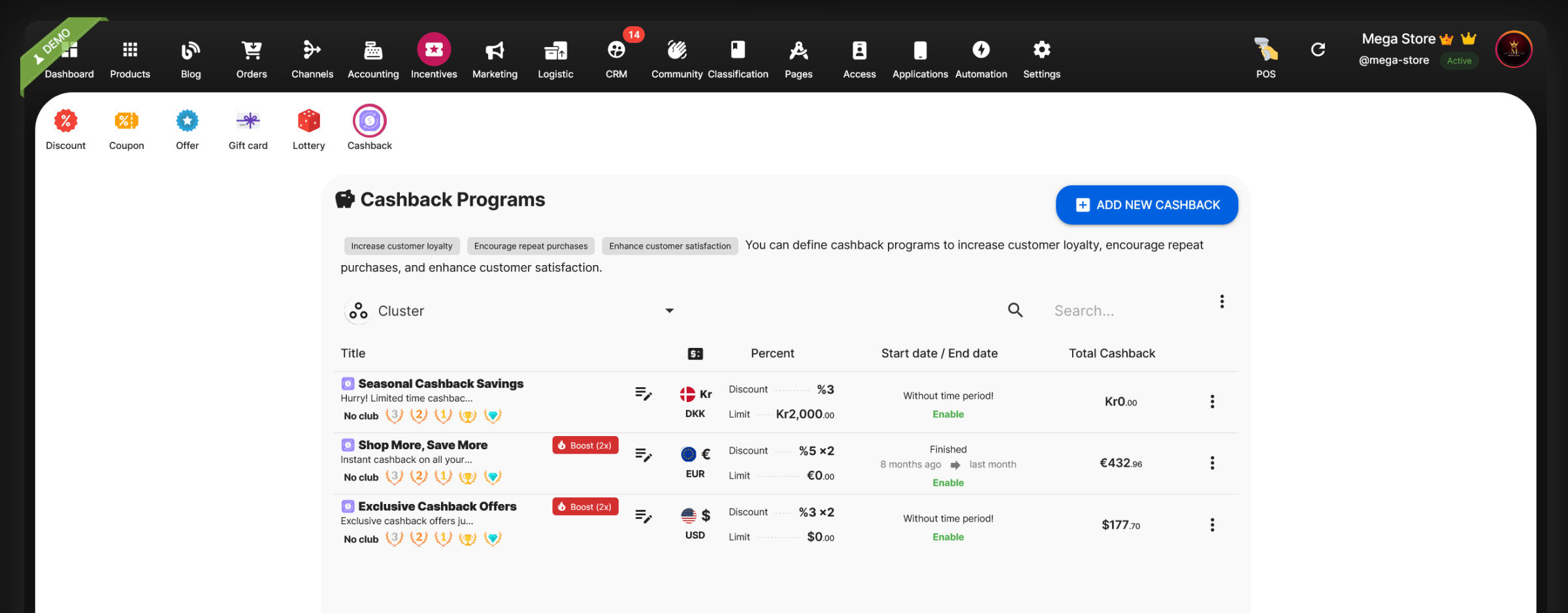 Sales Engine Cashback