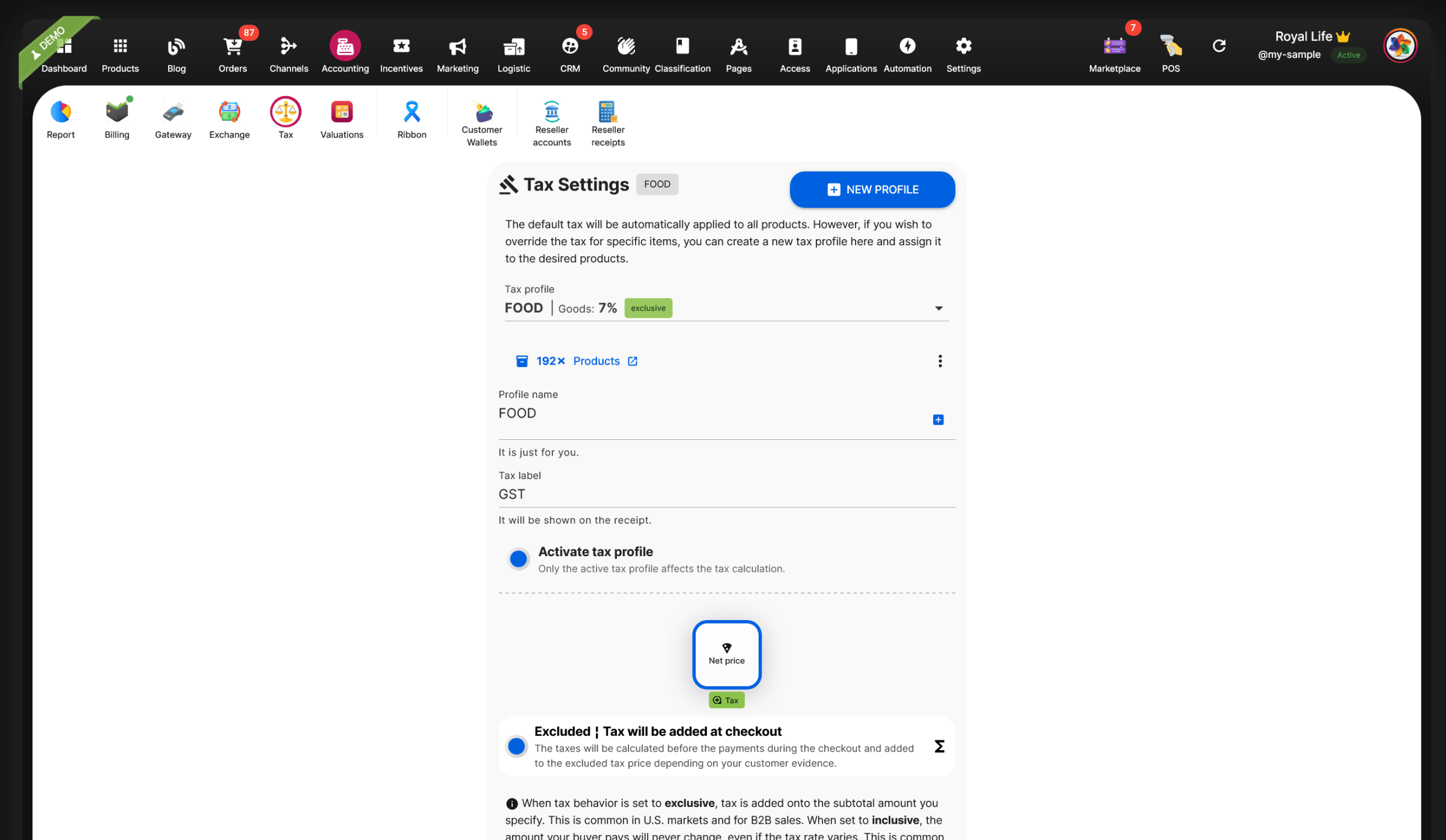 Selldone Tax Profiles