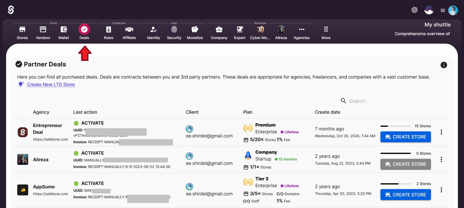 How to Transfer LTD Stores to the Partner Panel