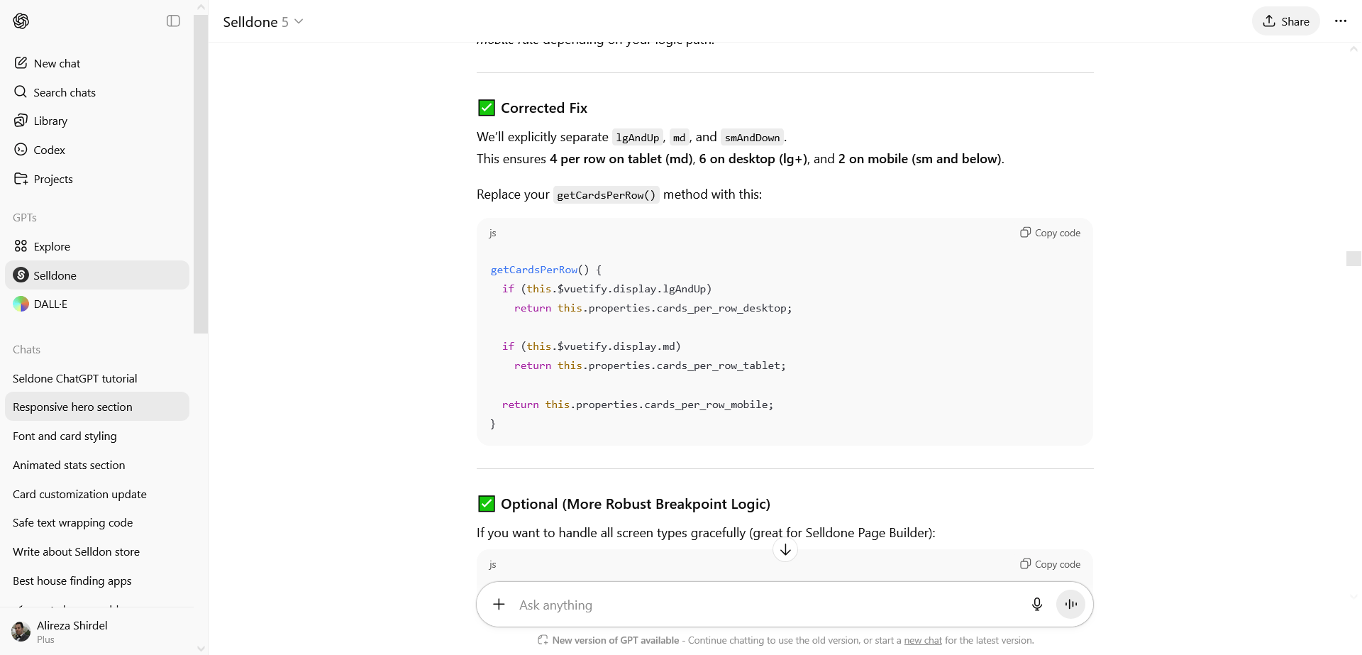 To make things easier, simply ask it to &ldquo;Send the full code.&rdquo;