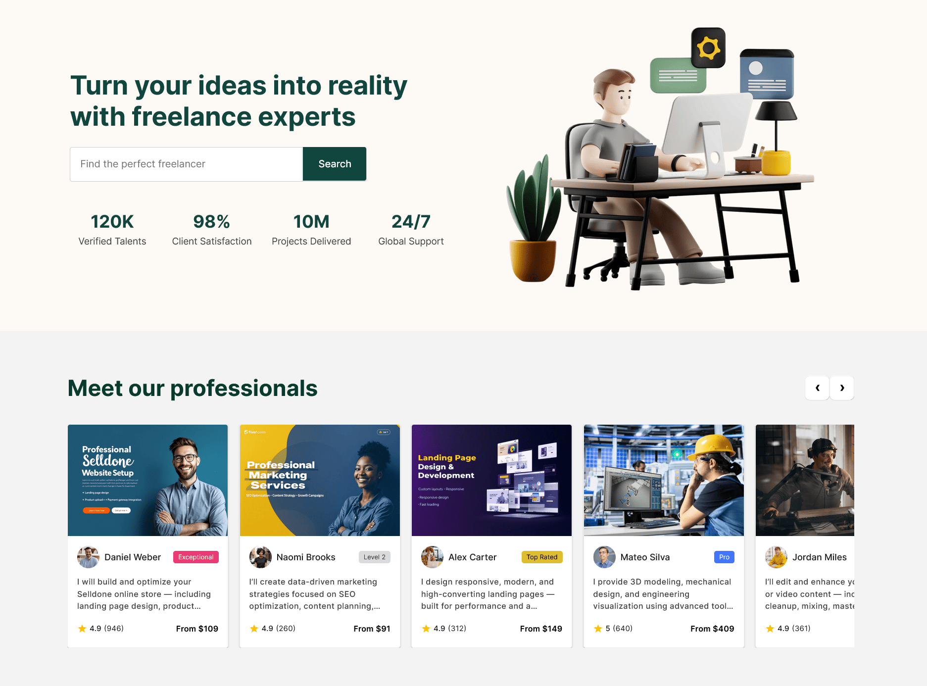 A freelancers marketplace