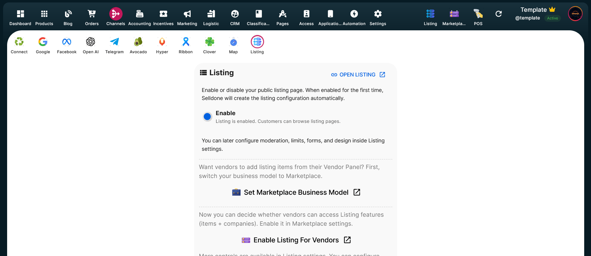 Step 3: Enable Marketplace Business Model (Optional – If You Want Vendor…