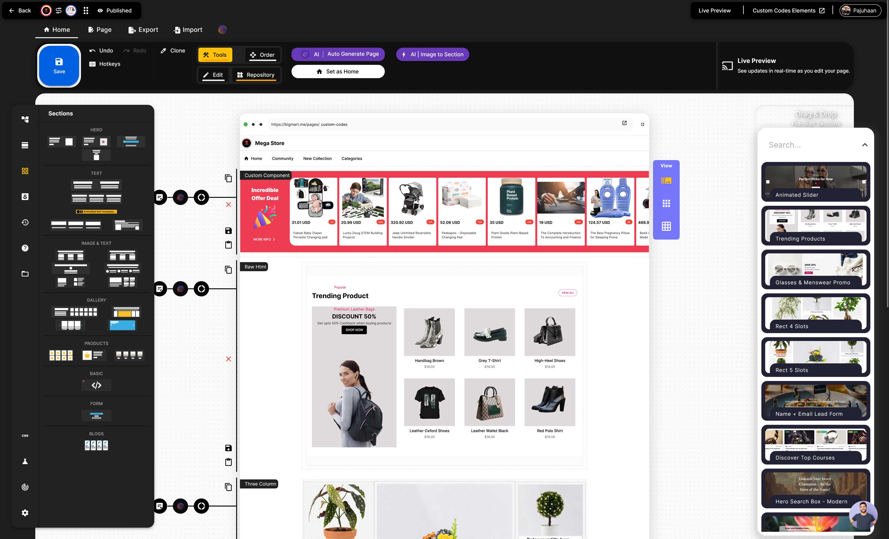 Selldone - Page Builder with Custom Components