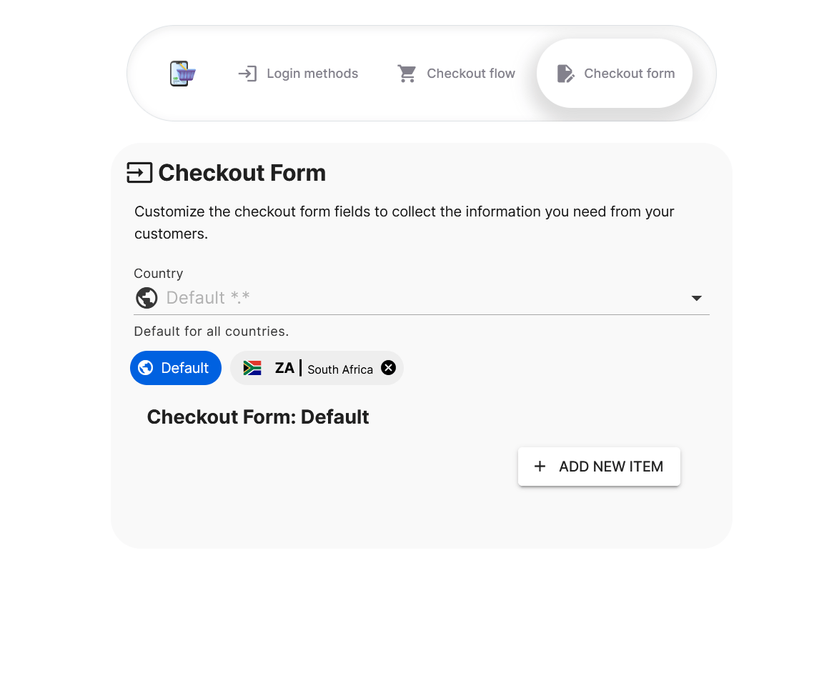 Default Checkout Form MUST be empty