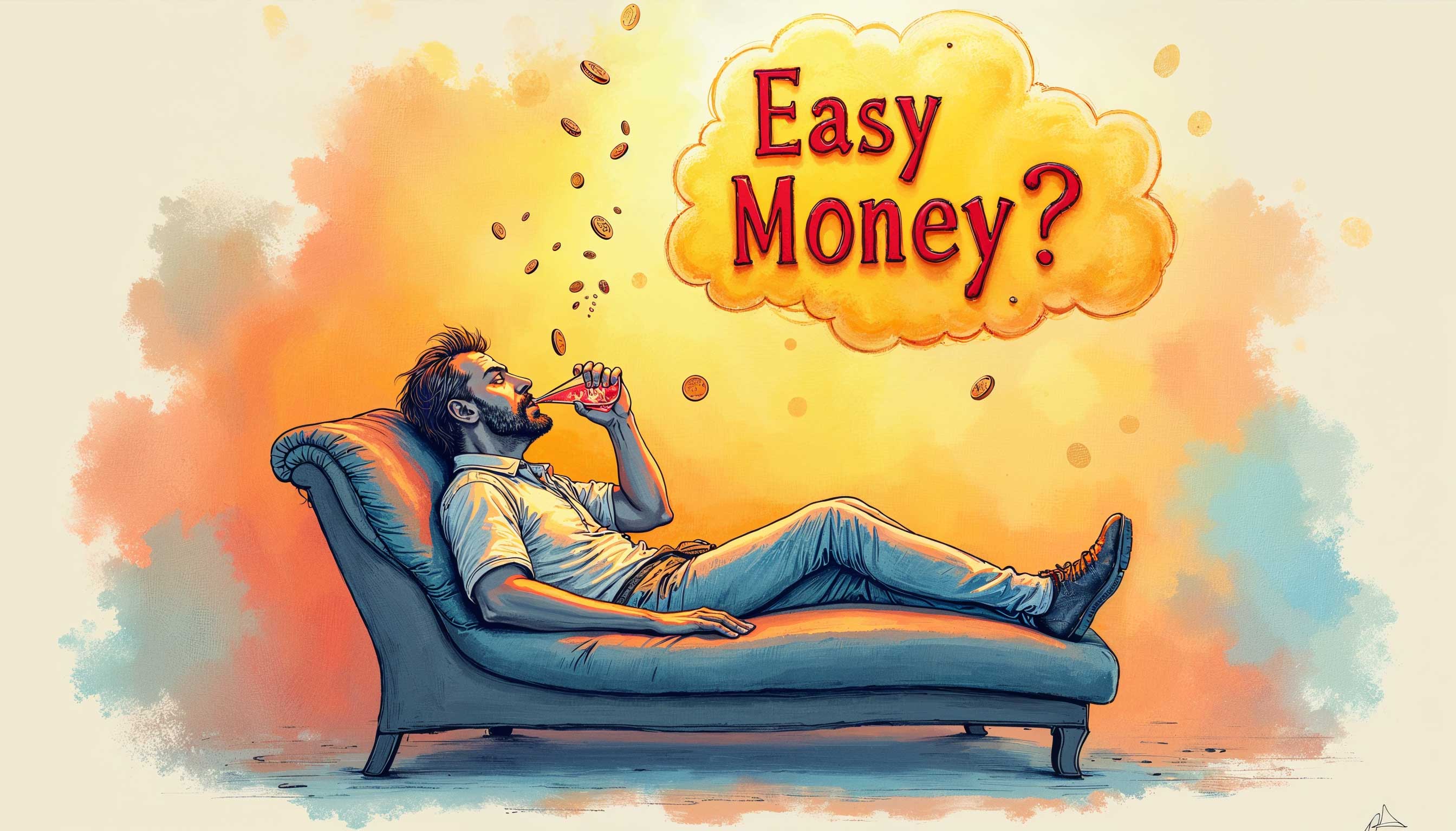 Relaxing and counting my imaginary millions. Reality loading... please wait!