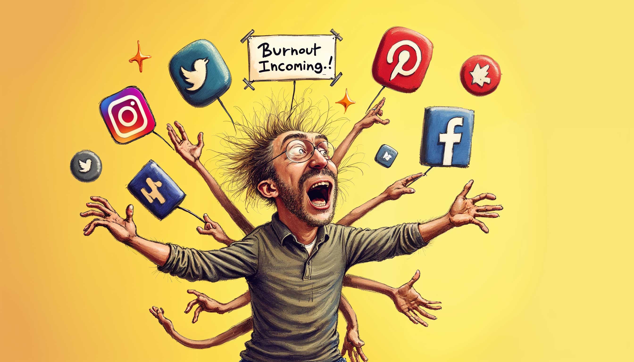 Trying to post everywhere be like... Juggling chaos mode activated!