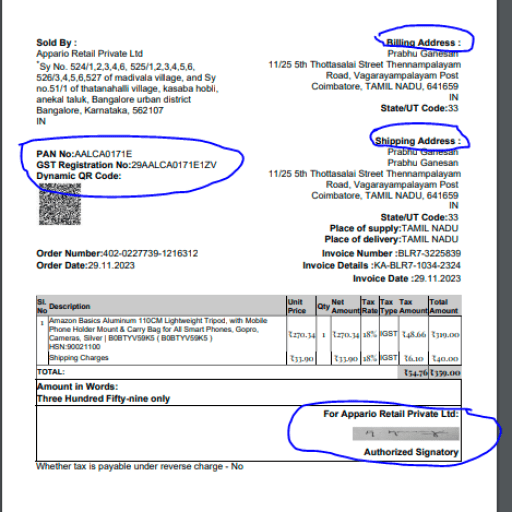 Want to include Vendors GST and Buyers GST number in Invoice Bill