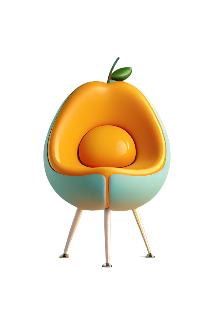 Contemporary Avocado-Shaped Lounge Chair with Metal Legs