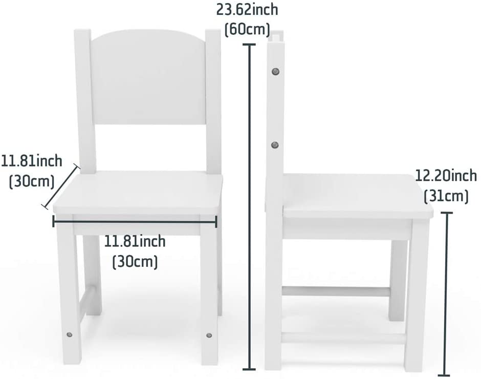 Timy white trendy Wooden Kids Chairs are the ideal addition to your