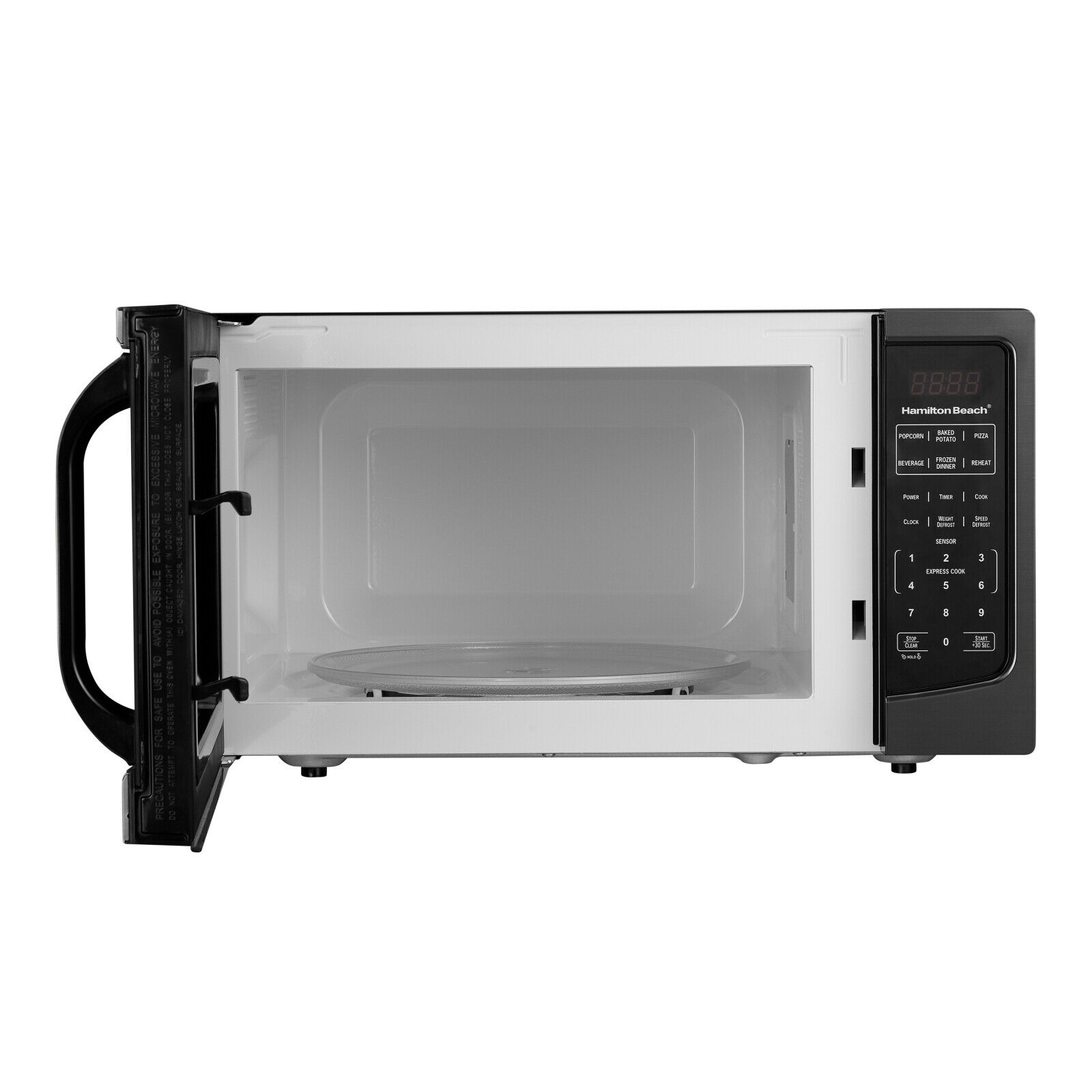 Defrosts and cooks food fast ? Black and stainless steel design blends