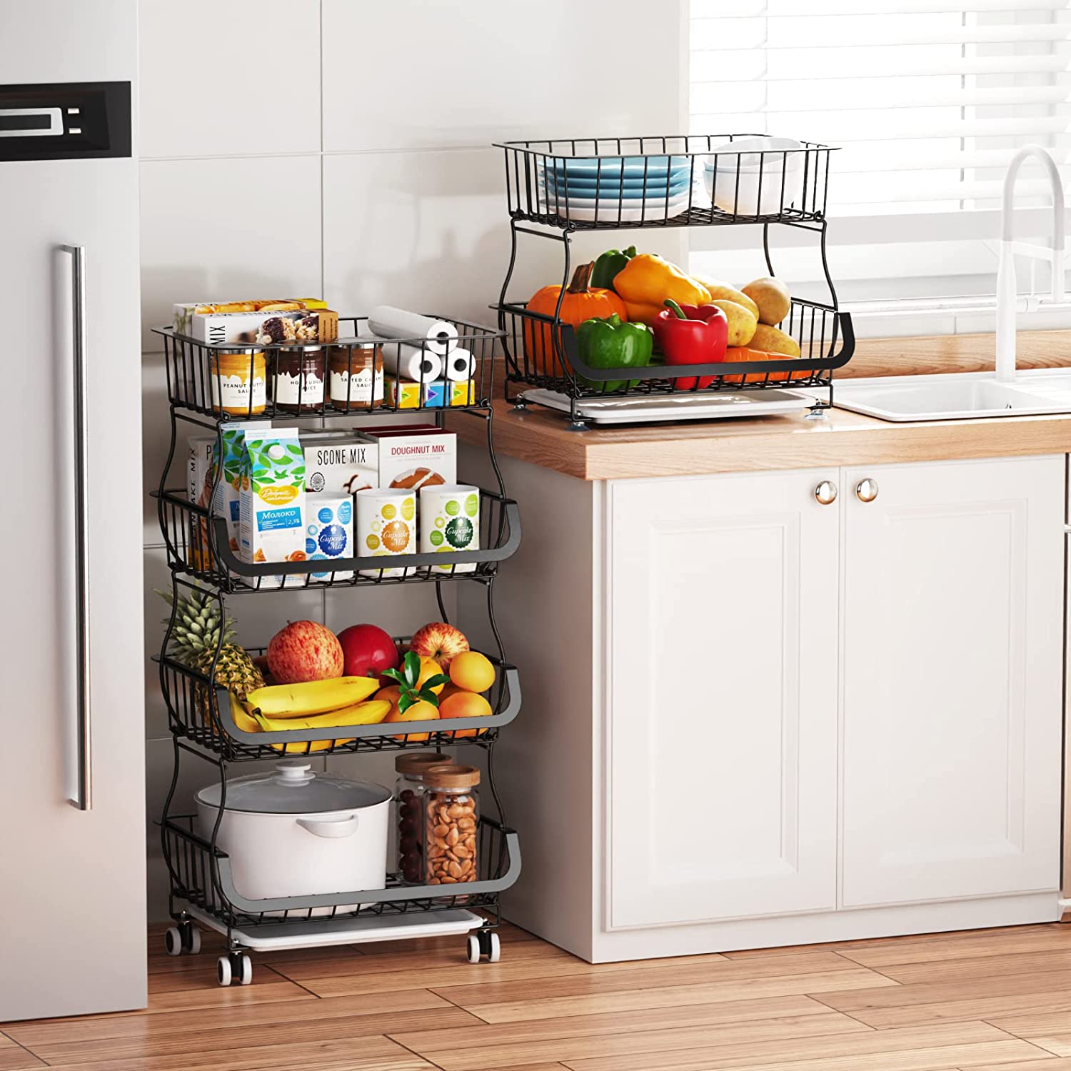 Fruit and vegetable storage gives your kitchen a boost.