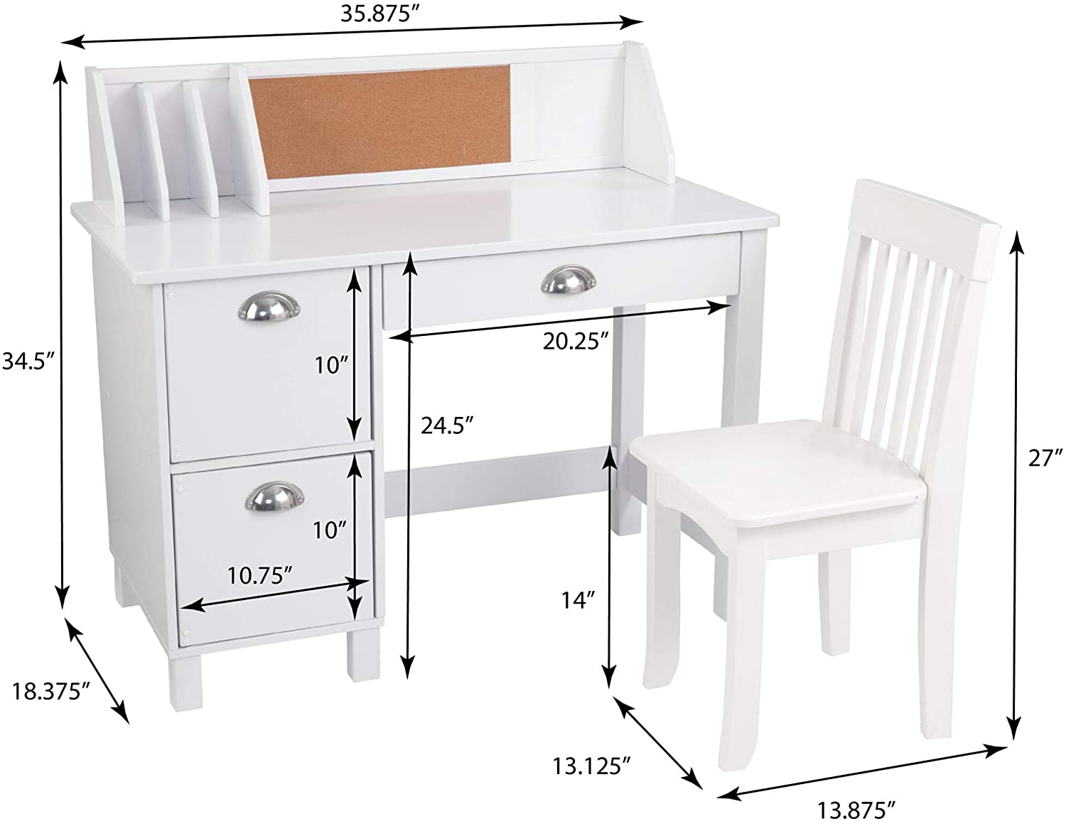 The Kid Kraft Study Desk with Chair provides a great workplace for