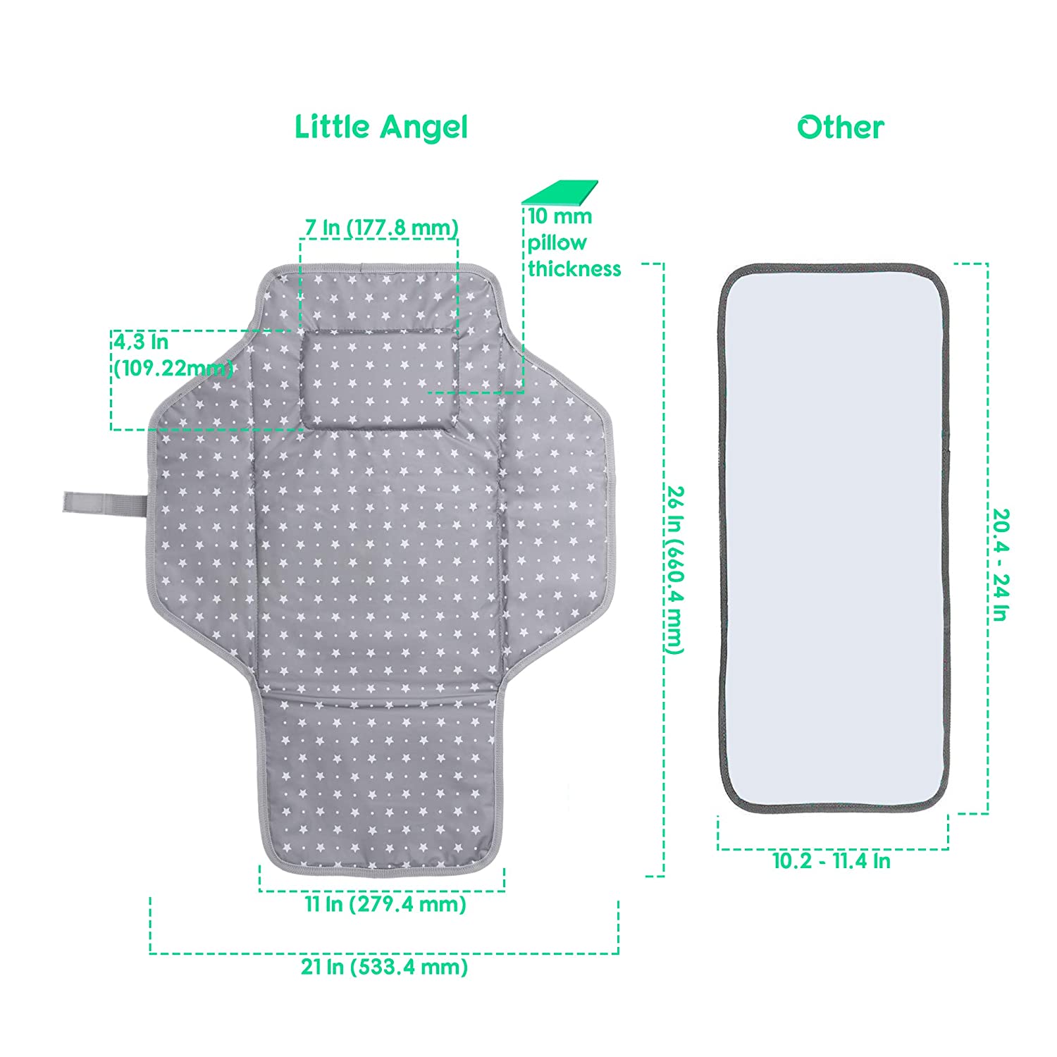 EXTRA LARGE AND COMFORTABLE BABY CHANGING MAT - When unfolded, the infant…