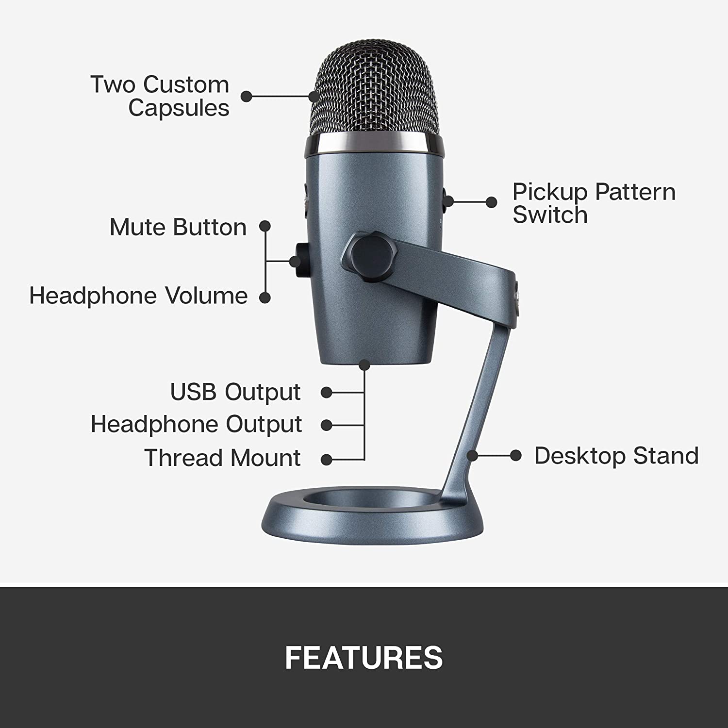 Cardioid and omni pickup patterns are ideal for professional recording and streaming,…