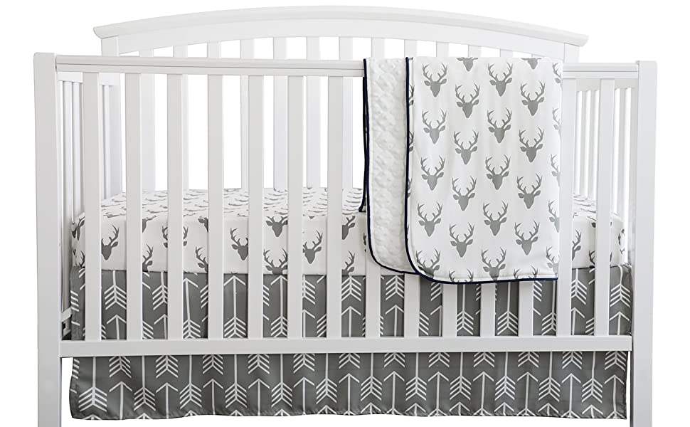 3 piece deer head crib bedding set by Sahaler Our super-soft Microfiberβ¦