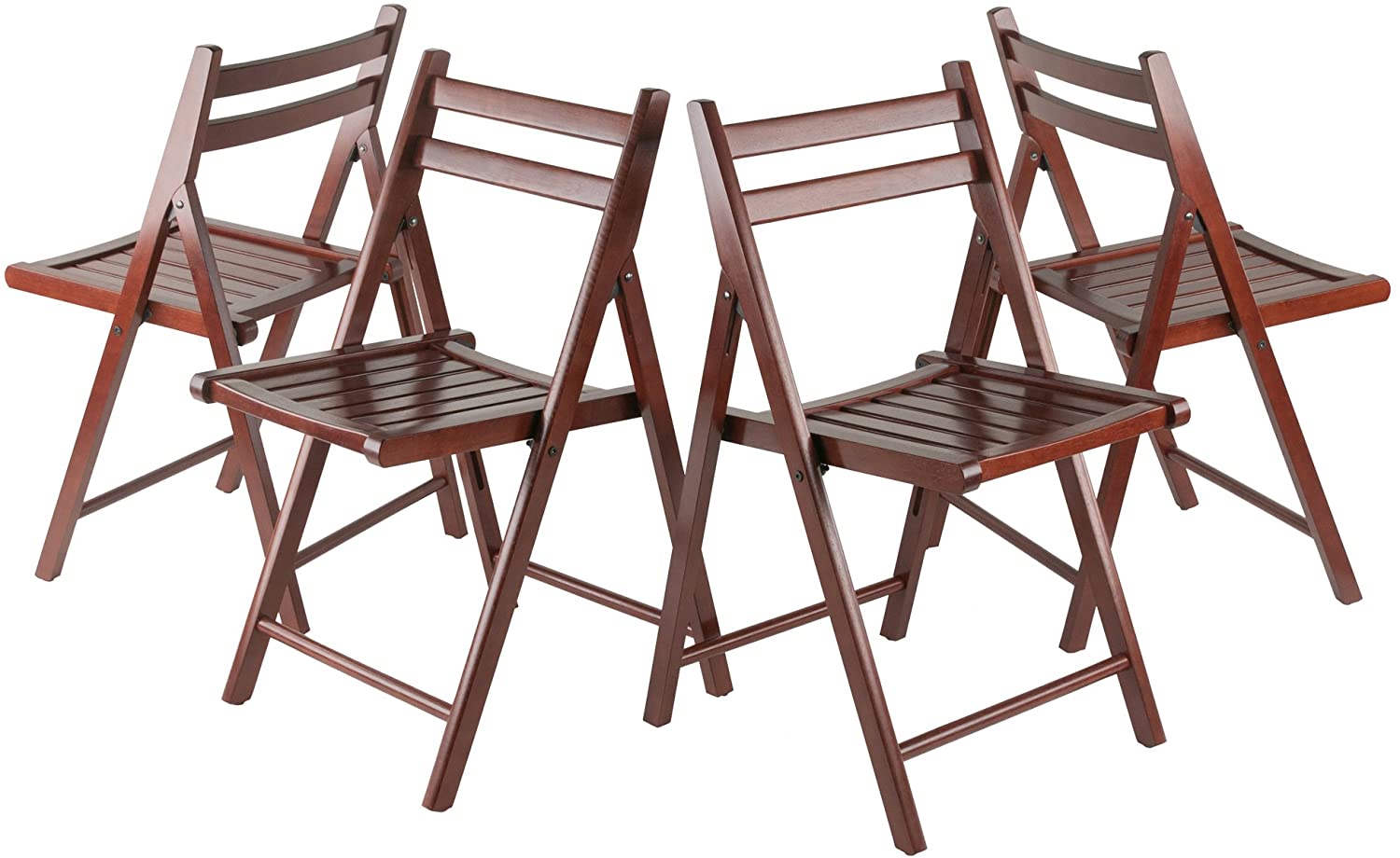 The Walnut Finish Robin 4-pc folding chair set has never looked so