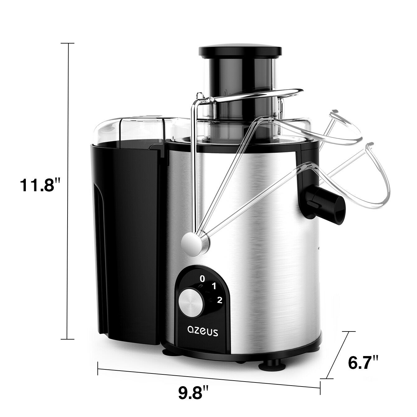 AZEUS Ultra High-Speed Juicer makes juicing simple. Prepares nutritious and wholesome fruit