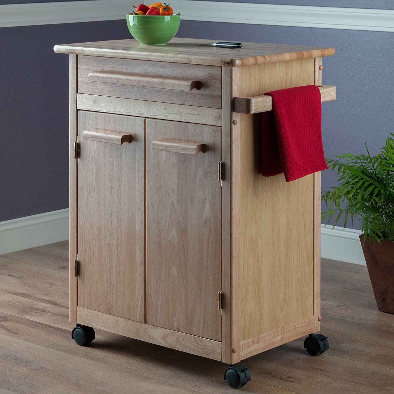 Cabinet and Kitchen Cart with One Drawer
