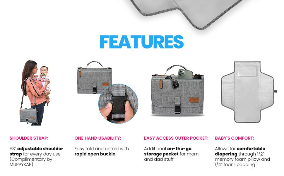 You can fold and unfold this portable diaper changing mat by yourselfβ¦