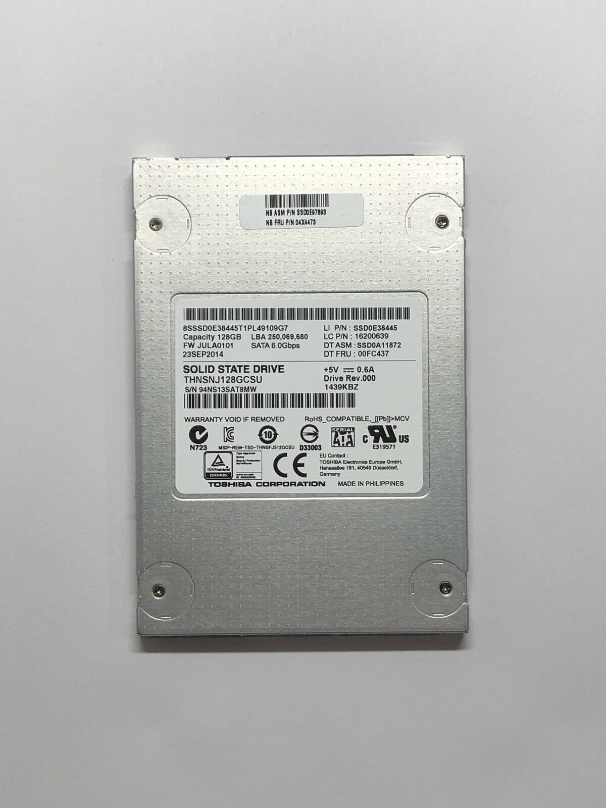 
 	SSD 2.5 7MM 19NM SATA 6GB/S 128GB
 	Pro-Series, UK Safety Spec
 	Made to the Highest Standards
