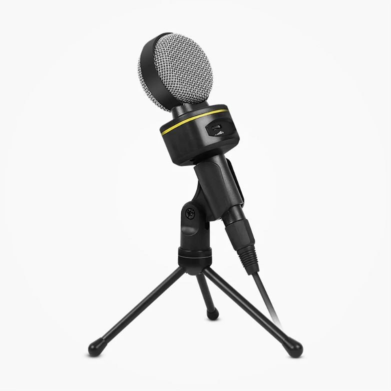 Wired condenser microphone, simple design
Support Volume control
High quality omni-directional microphone unit, pick up sound from all directions
Foldable tripod stand included
3 pole 3.5mm plug, suitable for most computers
Plug and Play, no need DRIVER
Perfect for video recording, online chatting, gaming, etc.