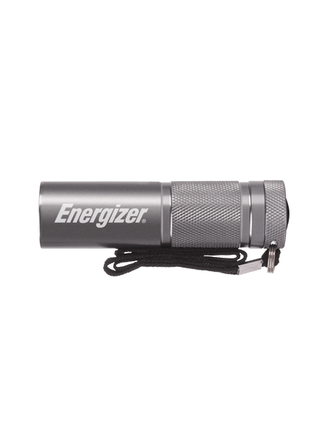 The ENERGIZER® Metal flashlight delivers a balance of bright light and impressive runtime, bundled into a compact size. The light features a durable metal construction for added reliability. The textured grip allows the light to fit securely in your hand, while the lanyard attachment makes it easy to transport.