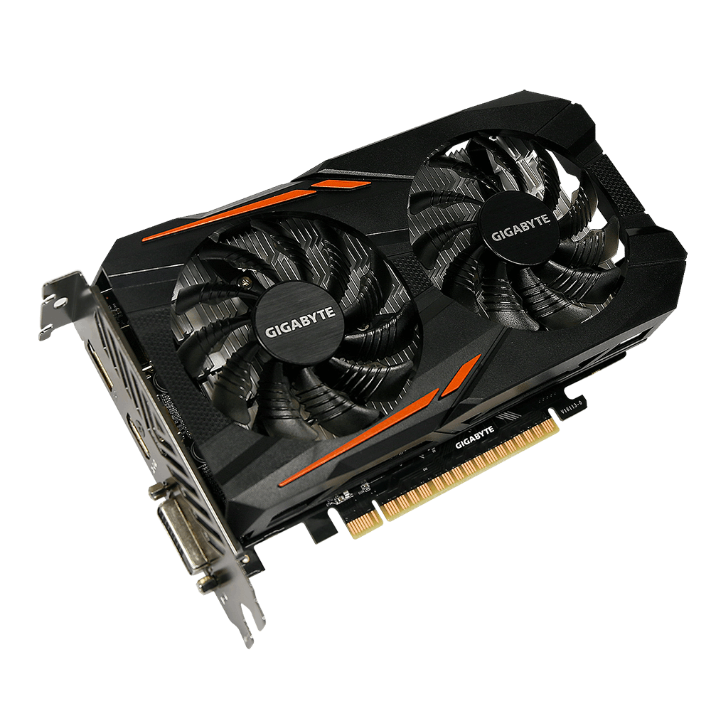 Powered by GeForce® GTX 1050 Ti
Integrated with 4GB GDDR5 128bit memory
WINDFORCE 2X with Blade Fan Design
Support up to 8K display @60Hz