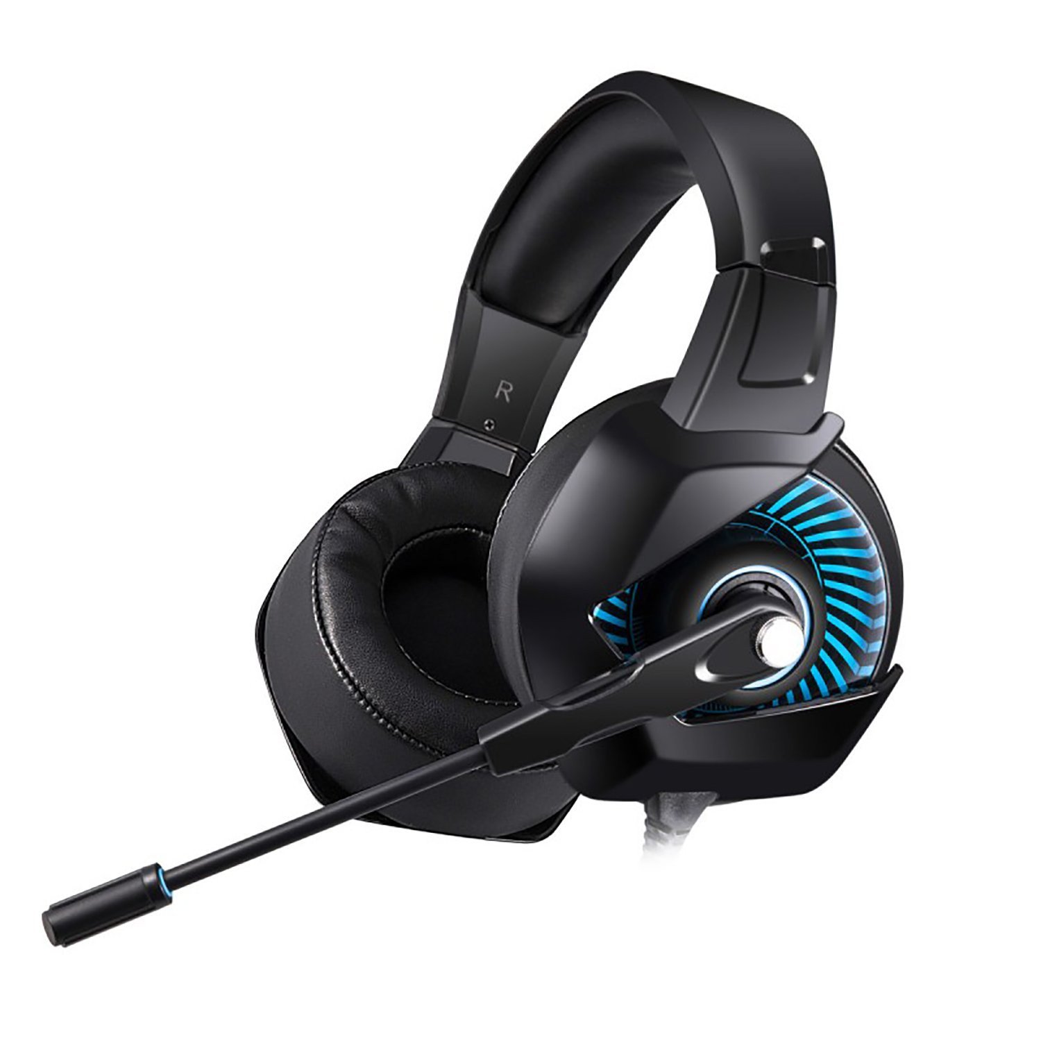 ONIKUMA K6 Stereo Gaming Headset for PS4, PC, Xbox One Controller, Noise Cancelling Over Ear Headphones with Mic, LED Light, Bass Surround, Soft Memory Earmuffs for Laptop Mac Nintendo Switch Games.