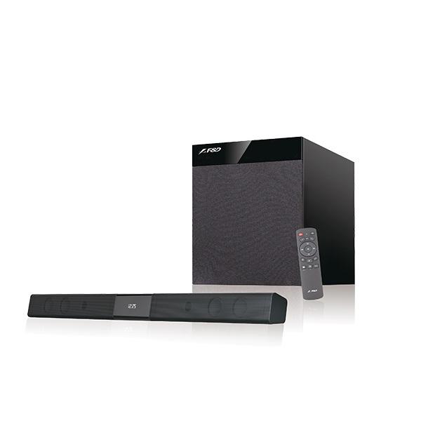 • 2.25” full range drivers for Soundbar (4pcs)
• 8” driver for subwoofer
• Sleek soundbar fits discreetly under your flat panel TV
• Detachable satellite design
• Bluetooth 4.0 version
• Bluetooth wireless technology connecting soundbar and subwoofer
• Digital audio through optical input
• Soundbar and subwoofer operation distance over 10 meters
• Plug &amp; play USB reader
• USB reader supporting MP3/WMA dual formats decoding
• Digital audio supporting through optical &amp; coaxial inputs
• Bright LED display with good view angle
• Full function remote control
• Super wooden subwoofer cabinet delivers powerful bass