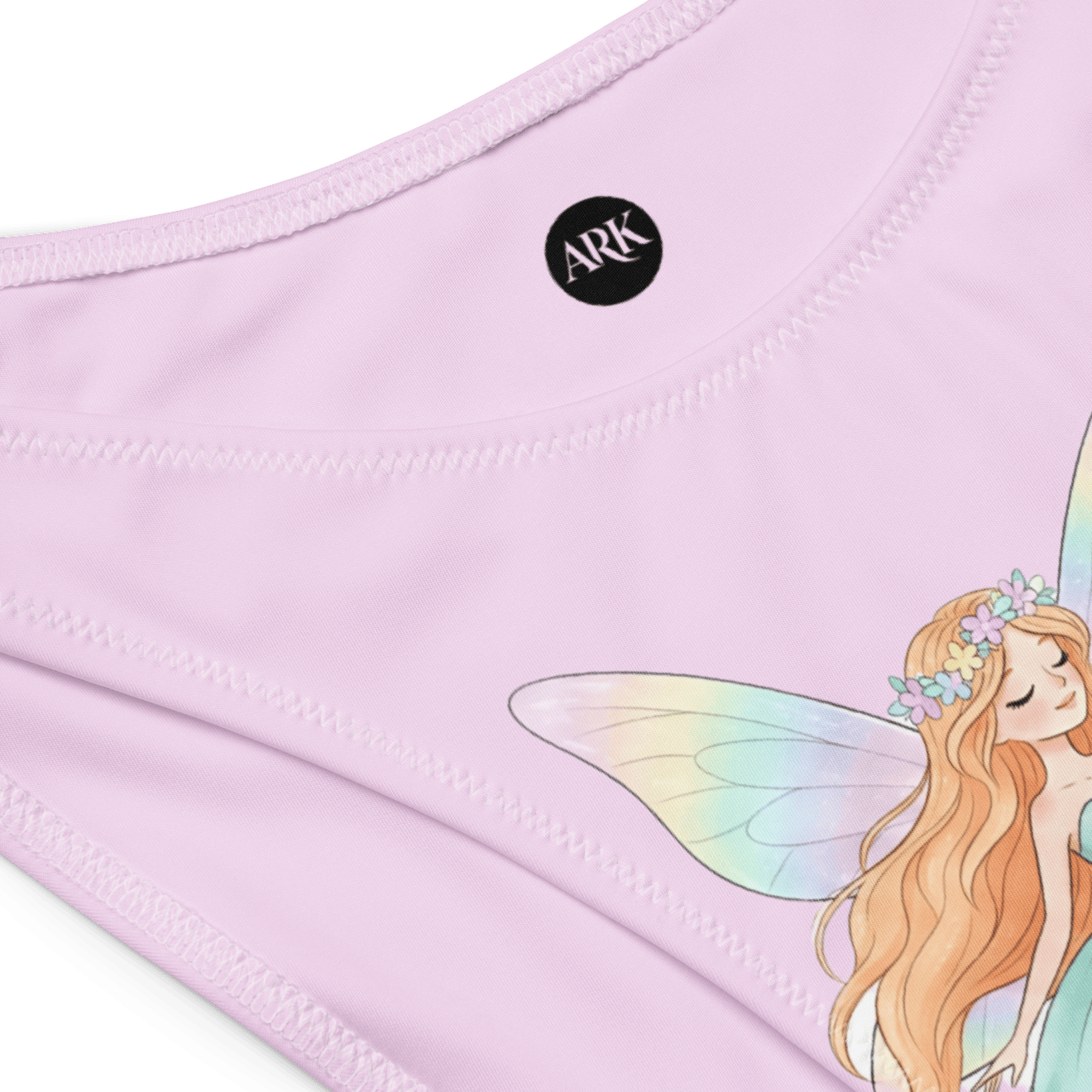 Fairy Dreams Light Pink Recycled V-Cut Bikini Bottom – High-Leg Sustainable Swimwear for Women