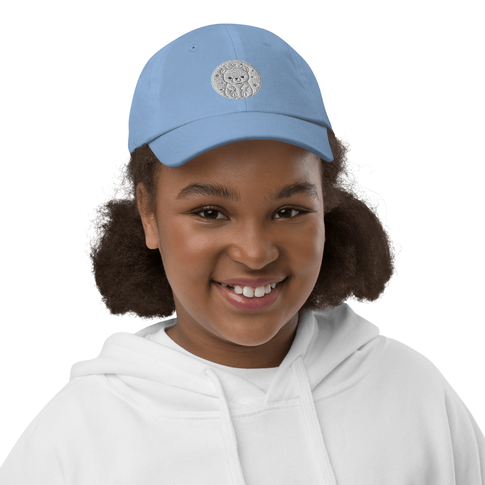 Youth Baseball Cap – Cute Bear Embroidered Hat for Kids