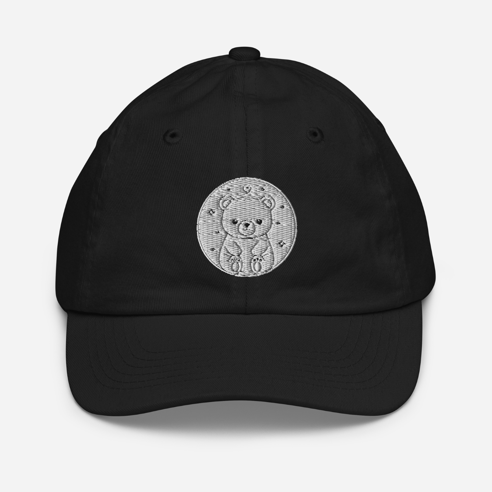 Youth Baseball Cap – Cute Bear Embroidered Hat for Kids