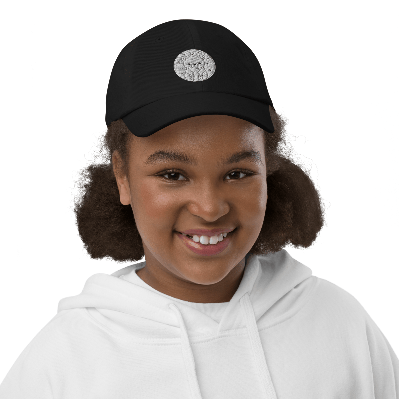 Youth Baseball Cap – Cute Bear Embroidered Hat for Kids