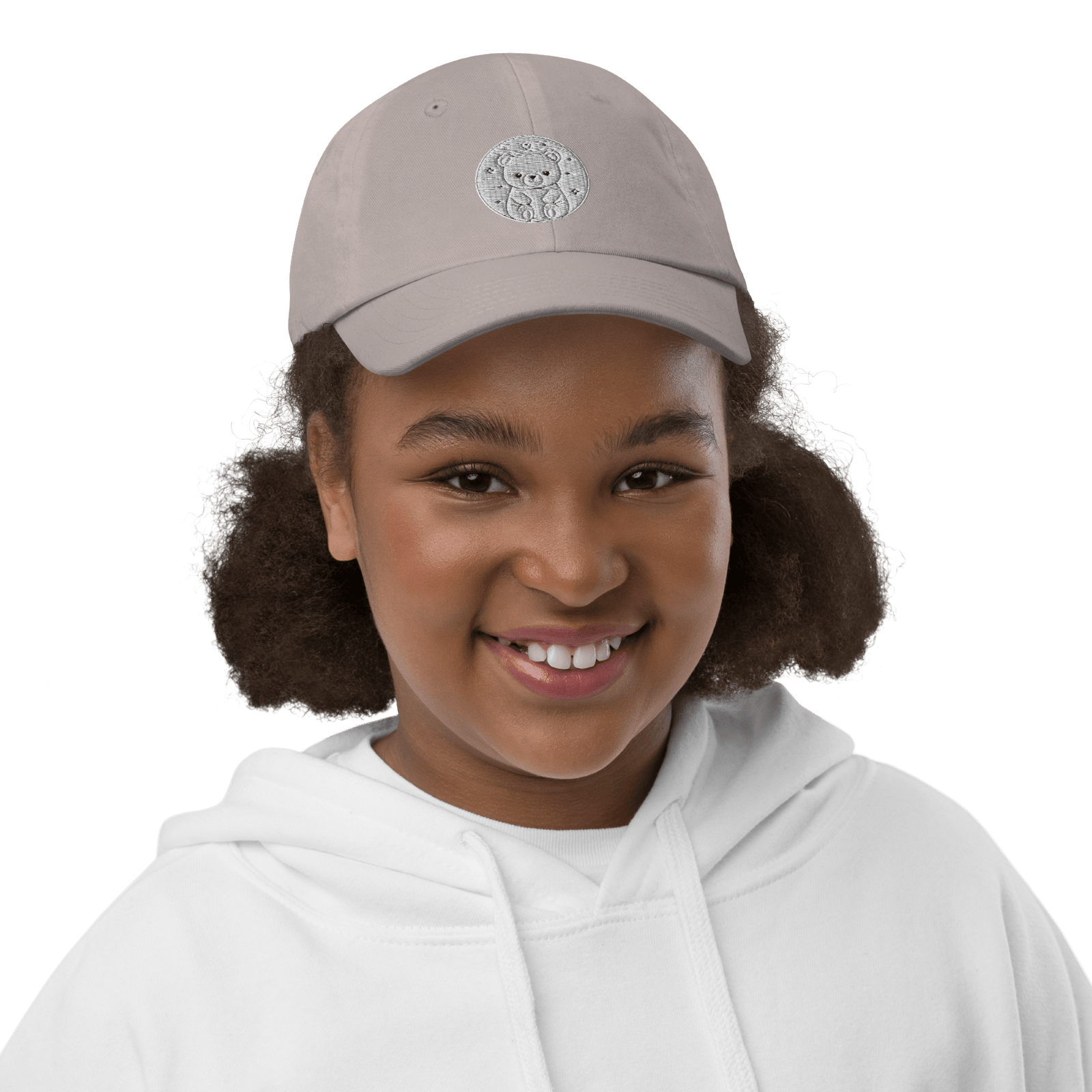 Youth Baseball Cap – Cute Bear Embroidered Hat for Kids