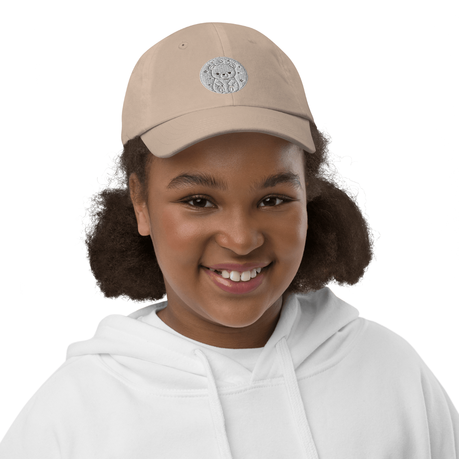 Youth Baseball Cap – Cute Bear Embroidered Hat for Kids