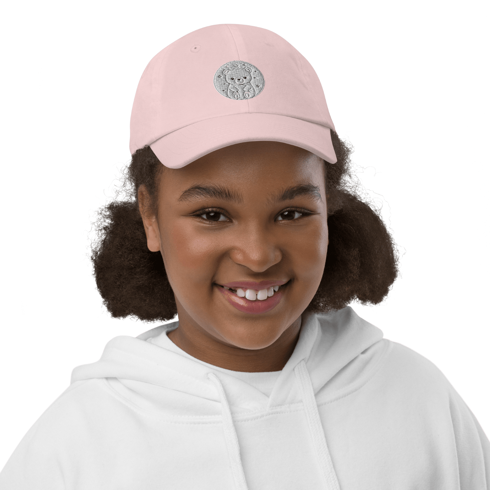 Youth Baseball Cap – Cute Bear Embroidered Hat for Kids