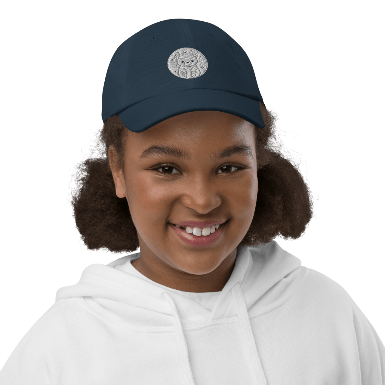 Youth Baseball Cap – Cute Bear Embroidered Hat for Kids