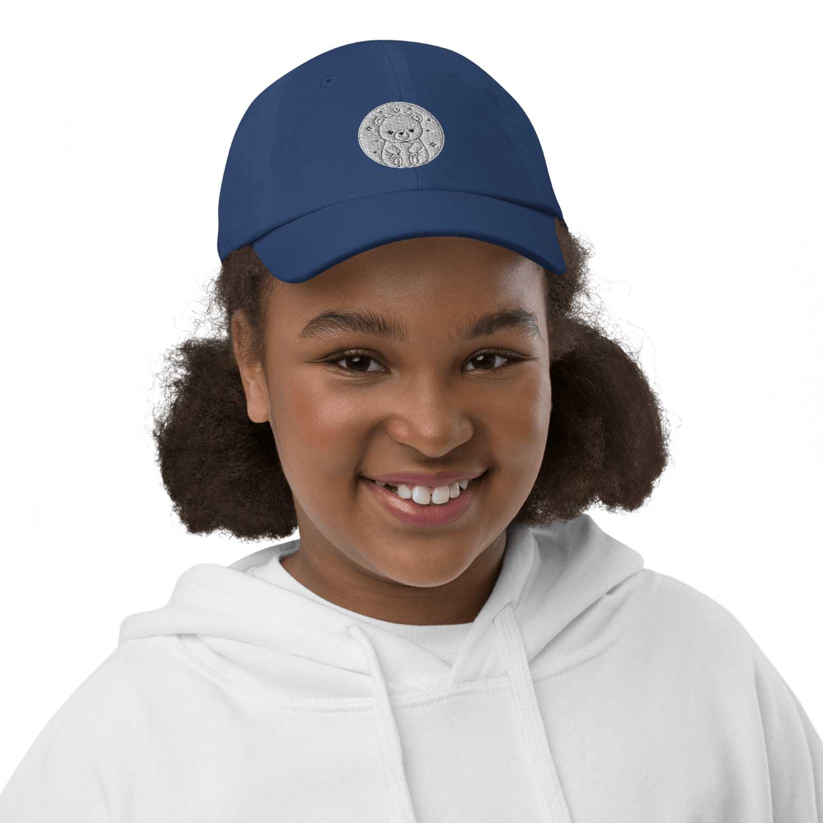 Youth Baseball Cap – Cute Bear Embroidered Hat for Kids