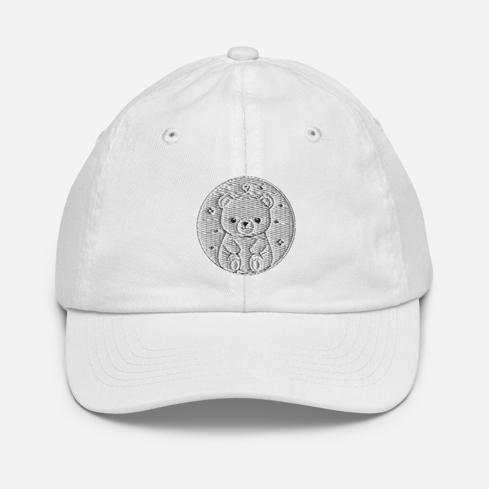 Youth Baseball Cap – Cute Bear Embroidered Hat for Kids