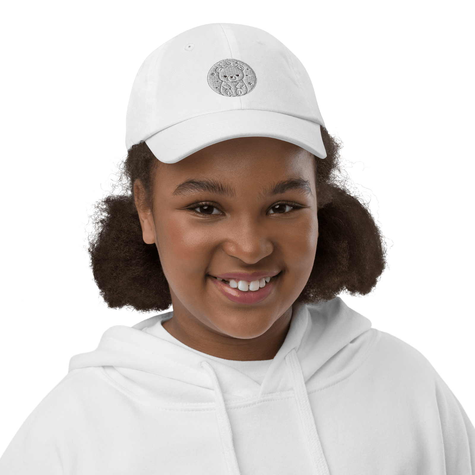 Youth Baseball Cap – Cute Bear Embroidered Hat for Kids