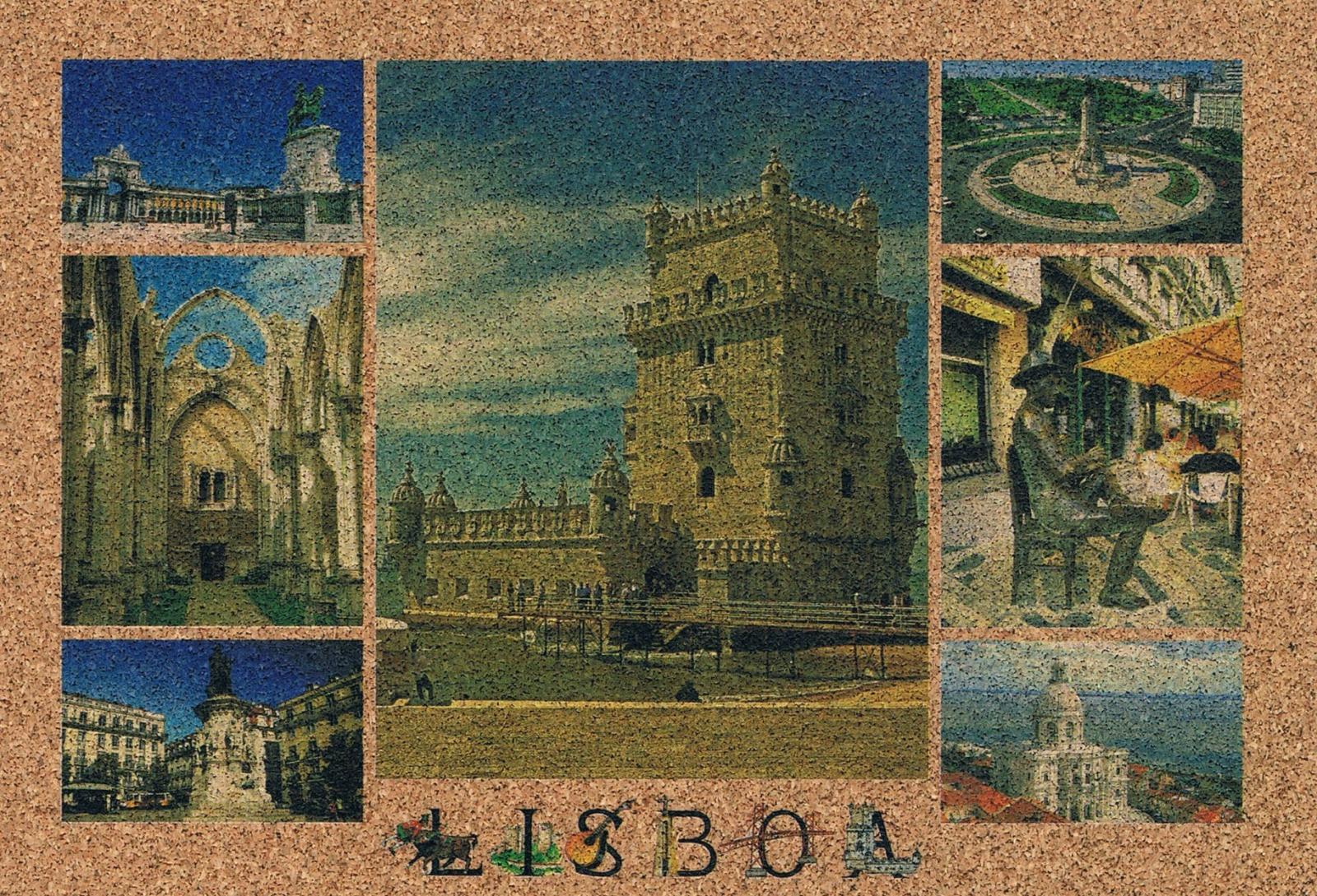 Belém Tower and Lisbon Architectural Landmarks Cork Postcard