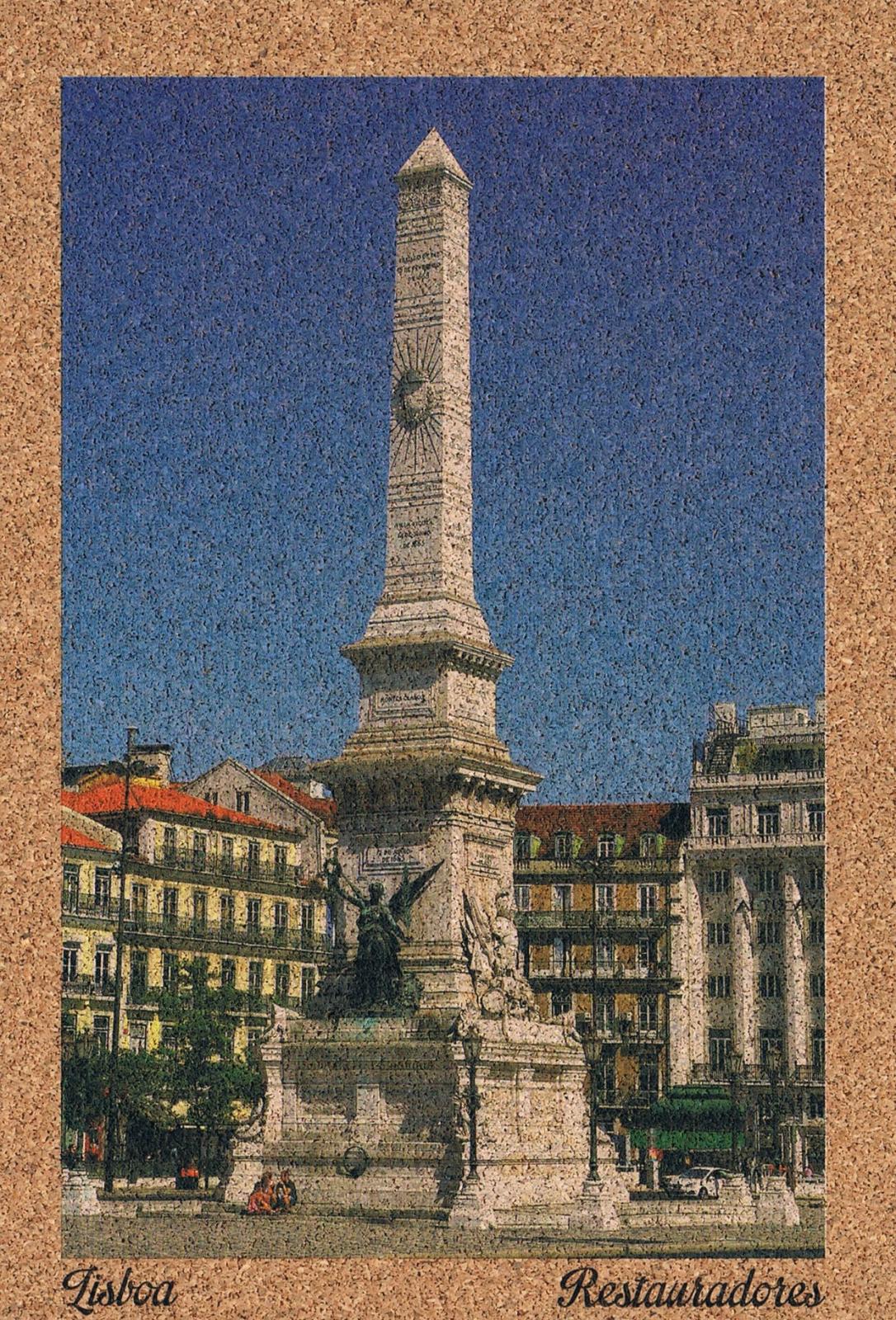 Monument to the Restorers Lisbon Cork Postcard